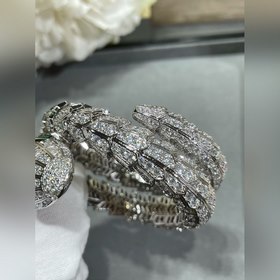 Материал： 1400520. Большой браслет Bulgari с тремя рядами бриллиа