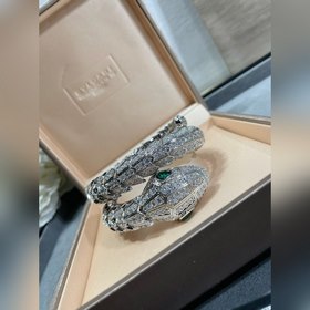 Материал： 1400520. Большой браслет Bulgari с тремя рядами бриллиа