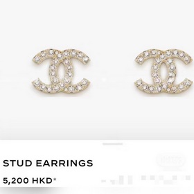 Chanel — серьги с двойным C, полностью инкрустированные бриллиант