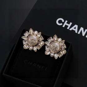 Chanel Sunflower Серьги-гвоздики, точная копия оригинала, высокок