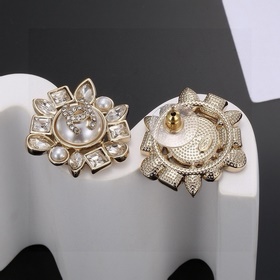 Chanel Sunflower Серьги-гвоздики, точная копия оригинала, высокок