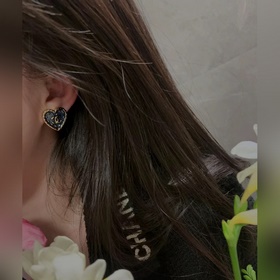 Chanel Новые сережки Chanel с двойным C в форме сердца в стиле р
