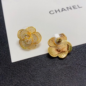 Chanel полные бриллианты камелия серьги-гвоздики, идентичные ориг