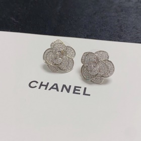 Chanel полные бриллианты камелия серьги-гвоздики, идентичные ориг