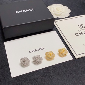 Chanel полные бриллианты камелия серьги-гвоздики, идентичные ориг