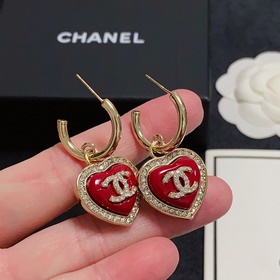 Высококачественные серьги Chanel с двойным C-образным символом в 