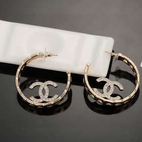 Chanel светло-золотые серьги-кольца, идентичные оригинальным, выс
