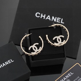 Chanel светло-золотые серьги-кольца, идентичные оригинальным, выс