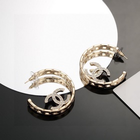 Chanel светло-золотые серьги-кольца, идентичные оригинальным, выс