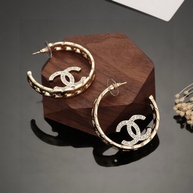 Chanel светло-золотые серьги-кольца, идентичные оригинальным, выс