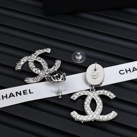 Chanel ретро серьги с двойной буквой C Большой подвес в форме дво