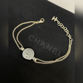 Chanel Черно-белые круглые пуговицы, браслет из смолы