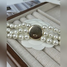 Chanel Круглые пуговицы из смолы, три ряда жемчуга, массивная мод