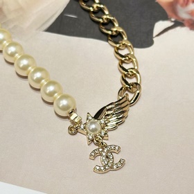 Новинка Ожерелье Chanel Код p120 Новое колье Chanel с двойным C, 