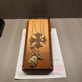 Ожерелье с золотой брошью Chrome Hearts, уникальный дизайн с разл