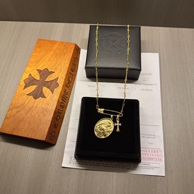 Ожерелье с золотой брошью Chrome Hearts, уникальный дизайн с разл