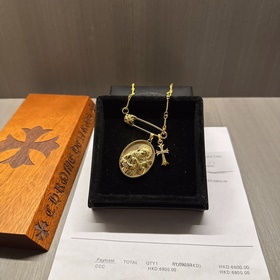 Ожерелье с золотой брошью Chrome Hearts, уникальный дизайн с разл