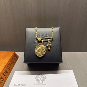 Ожерелье с золотой брошью Chrome Hearts, уникальный дизайн с разл