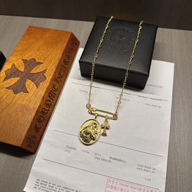 Ожерелье с золотой брошью Chrome Hearts, уникальный дизайн с разл