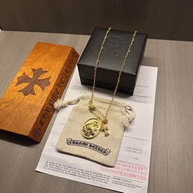 Ожерелье с золотой брошью Chrome Hearts, уникальный дизайн с разл