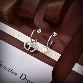 Серьги Dior с буквами в металлическом стиле. Современный дизайн с