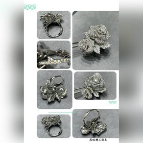 Материал： V-Gold. Код： 678. Кольцо Dior с двумя розами. Коллекция