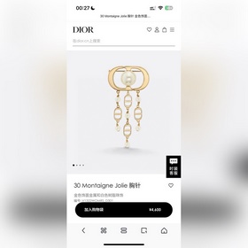 Dior · Dior Новая буква-брошь в металлическом стиле с обратной ст