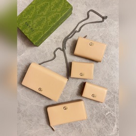 Новейший кожаный кошелек Gucci из натуральной телячьей кожи с дву