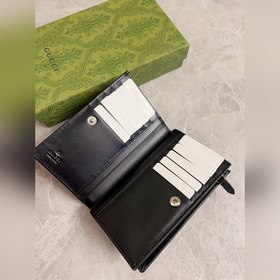 Новейший кожаный кошелек Gucci из натуральной телячьей кожи с дву