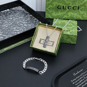 Цена браслета： 0 Цена колье： 2800 GUCCI, серия с логотипом, черн
