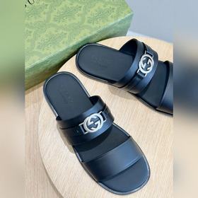 Мужские сандалии Gucci с перекрещивающимися ремешками двойным лог