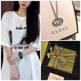 Gucci Двойное G объемное колье Gucci с замком для пар