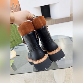 Осенне-зимние ботинки GUCCI 8 дюймов, оригинальная форма, двойная