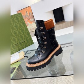 Осенне-зимние ботинки GUCCI 8 дюймов, оригинальная форма, двойная