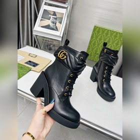 Осенне-зимние ботинки GUCCI с двойной буквой G, оригинальная форм