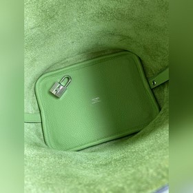 Корзина для овощей 18 см, тканый хлопок, цвет авокадо, серебряная