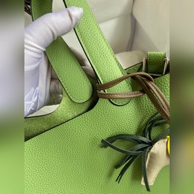 Корзина для овощей 18 см, тканый хлопок, цвет авокадо, серебряная