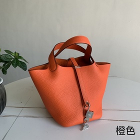 Корзина для продуктов, оранжевая серебряной застежкой, 18 см, имп