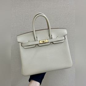 Birkin25 togo кожа, молочный белый, ручная прошивка восковой нить