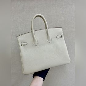 Birkin25 togo кожа, молочный белый, ручная прошивка восковой нить
