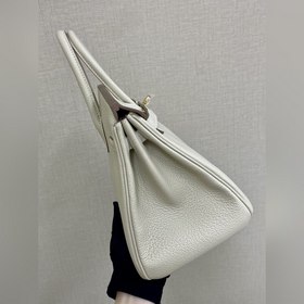 Birkin25 togo кожа, молочный белый, ручная прошивка восковой нить