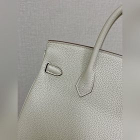Birkin25 togo кожа, молочный белый, ручная прошивка восковой нить