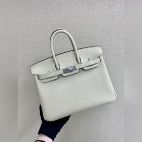 Birkin25 togo кожа, молочный белый, ручная прошивка восковой нить