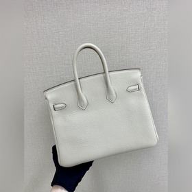 Birkin25 togo кожа, молочный белый, ручная прошивка восковой нить