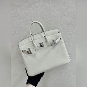 Birkin25 togo кожа, молочный белый, ручная прошивка восковой нить