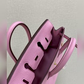 Birkin25 togo кожа, вишневый цвет, ручная прошивка восковой нитью
