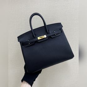 Birkin25 togo кожа, черный, ручная прошивка восковой нитью, вирту