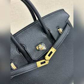 Birkin25 togo кожа, черный, ручная прошивка восковой нитью, вирту