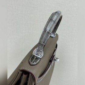 Kelly touch 25 см, кожа крокодила с блестящей поверхностью, кожа 