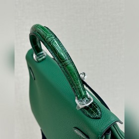 Kelly touch 25 см, кожа крокодила с глянцевой поверхностью, кожа 
